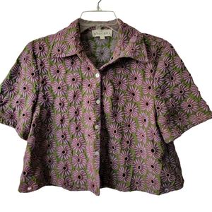 Rare abacaxi Banana eyelet top